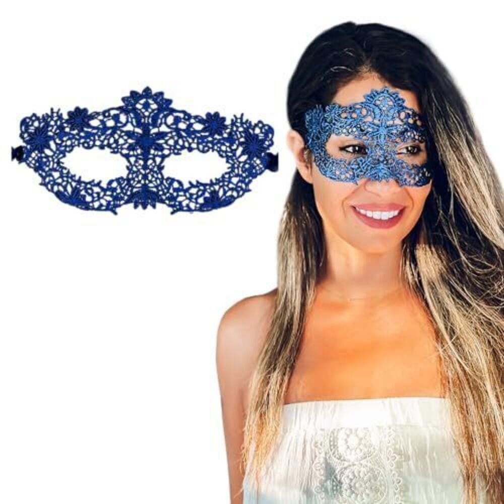 6335 Blue Masquerade Mask - Lace Masquerade Masks for Masquerade Party